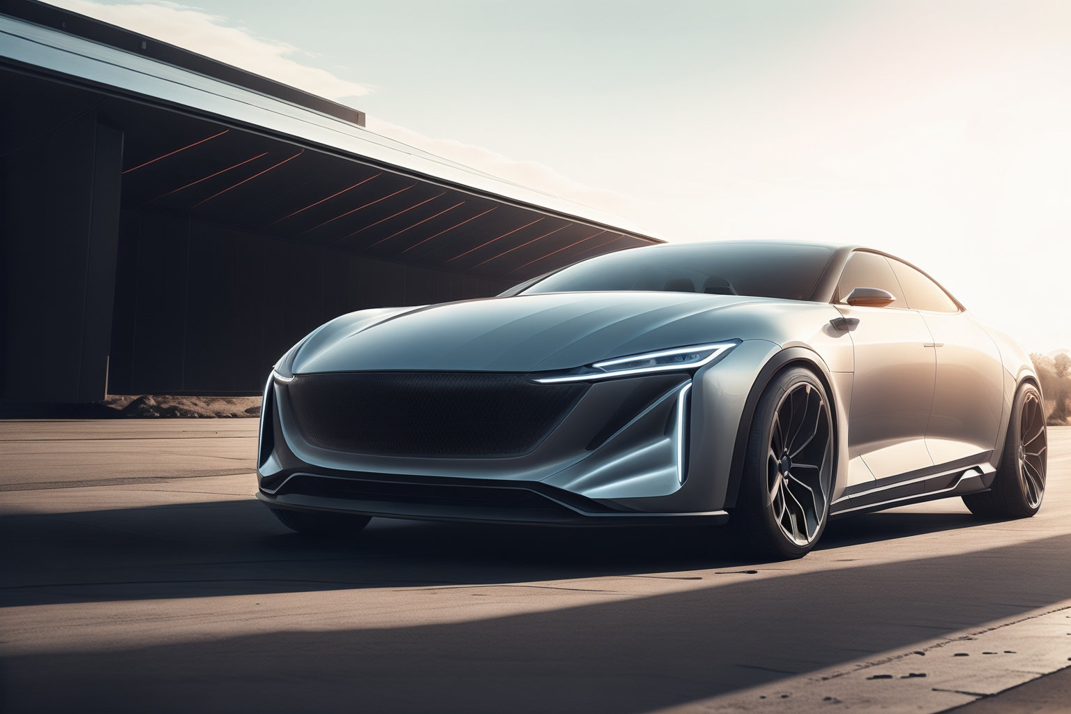 12592-2853981318-(1 car),((the picture is a night)),a sports car gallops from far to near on an intercity highway,far away is the city of future.png
